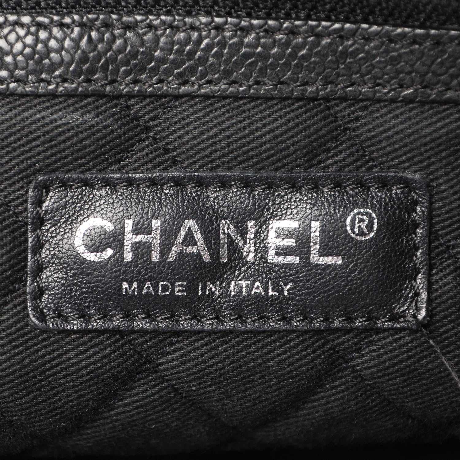 Chanel Distressed Caviar Outdoor Tote Black 6 of 16