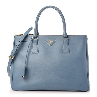 Prada Saffiano Medium Galleria Double Zip Tote Aviazione 1 of 12
