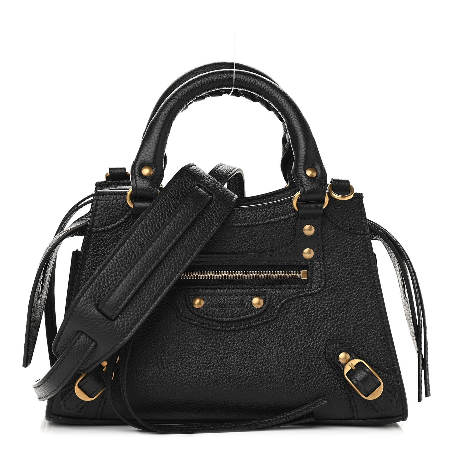 Grained Calfskin Neo Classic Gold Hardware Mini City Black