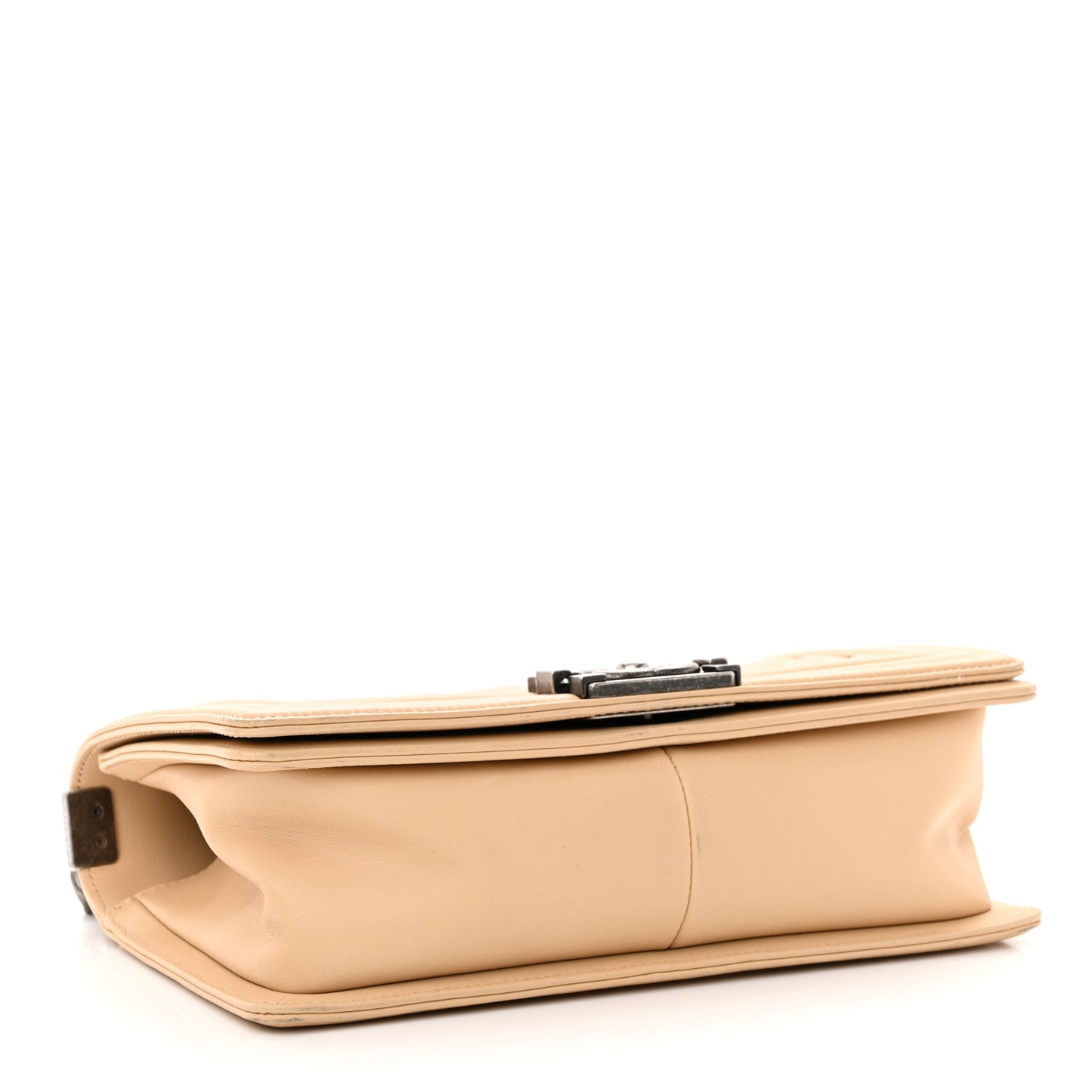 Calfskin Quilted Medium Boy Flap Beige
