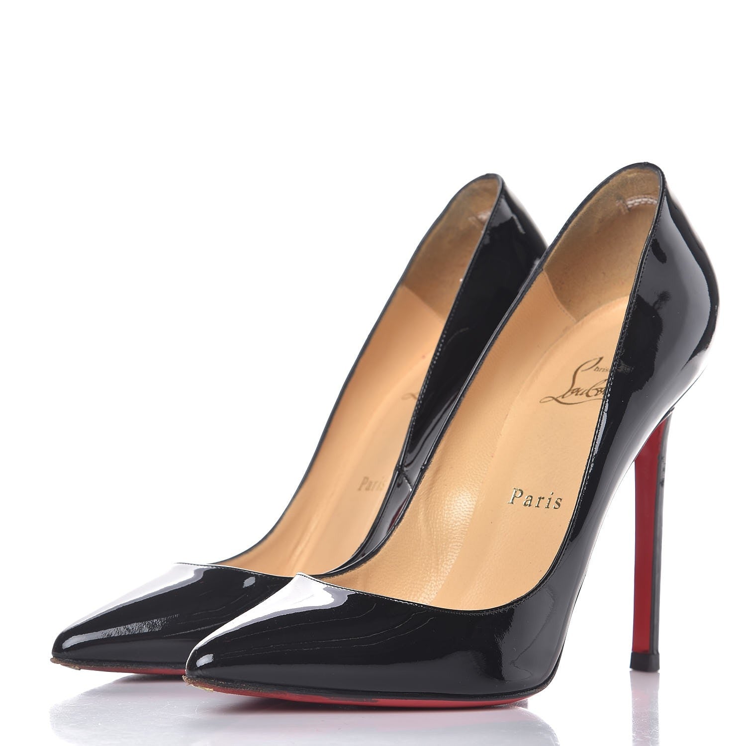 Christian Louboutin Patent Pigalle 120 Pumps 37 Black 3 of 12