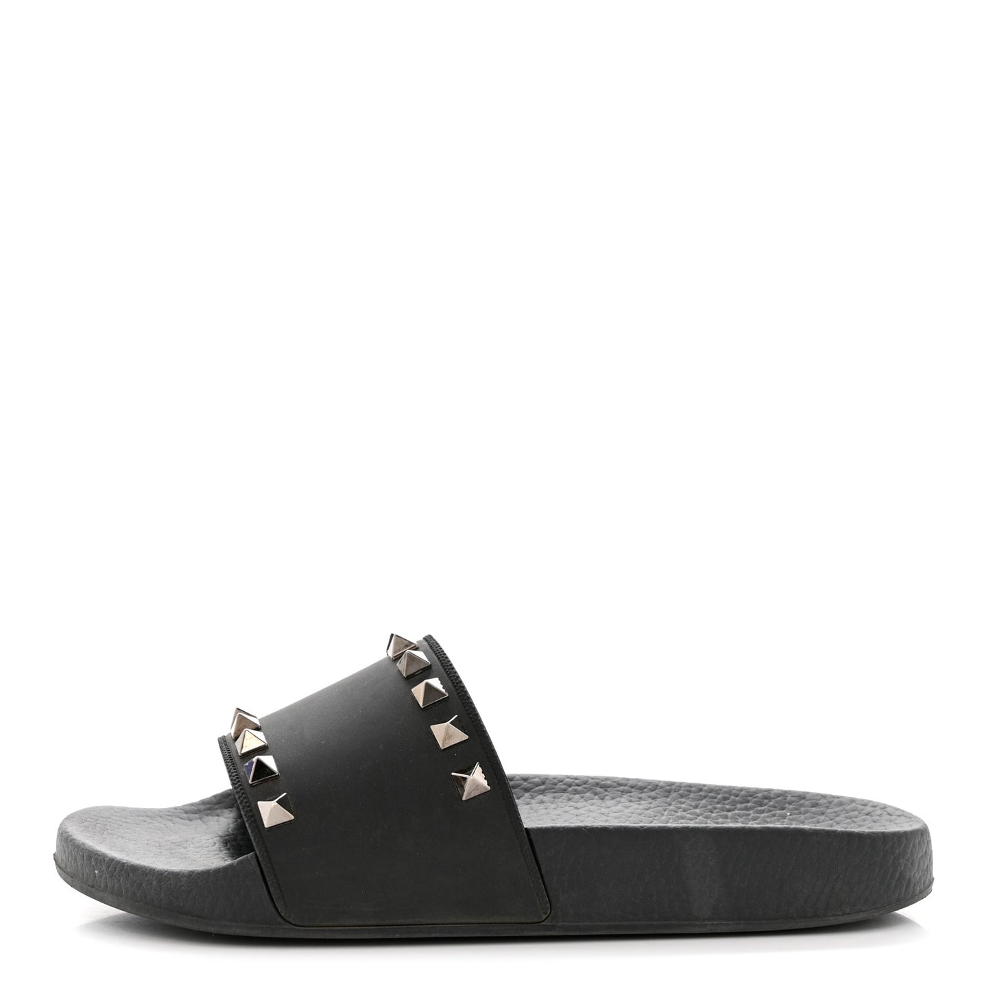 Rubber Rockstud Slide Sandals 36 Black