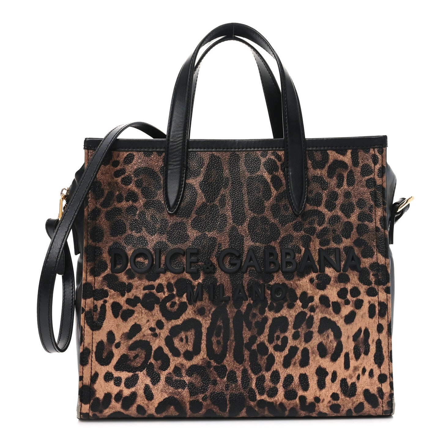 Dauphine Leopard Logo Market Bag Black