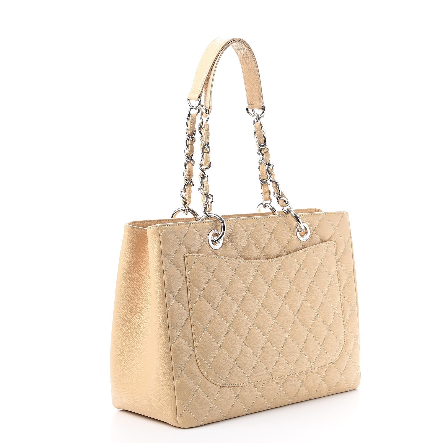 Chanel Caviar Quilted Grand Shopping Tote GST Beige Clair 3 of 9