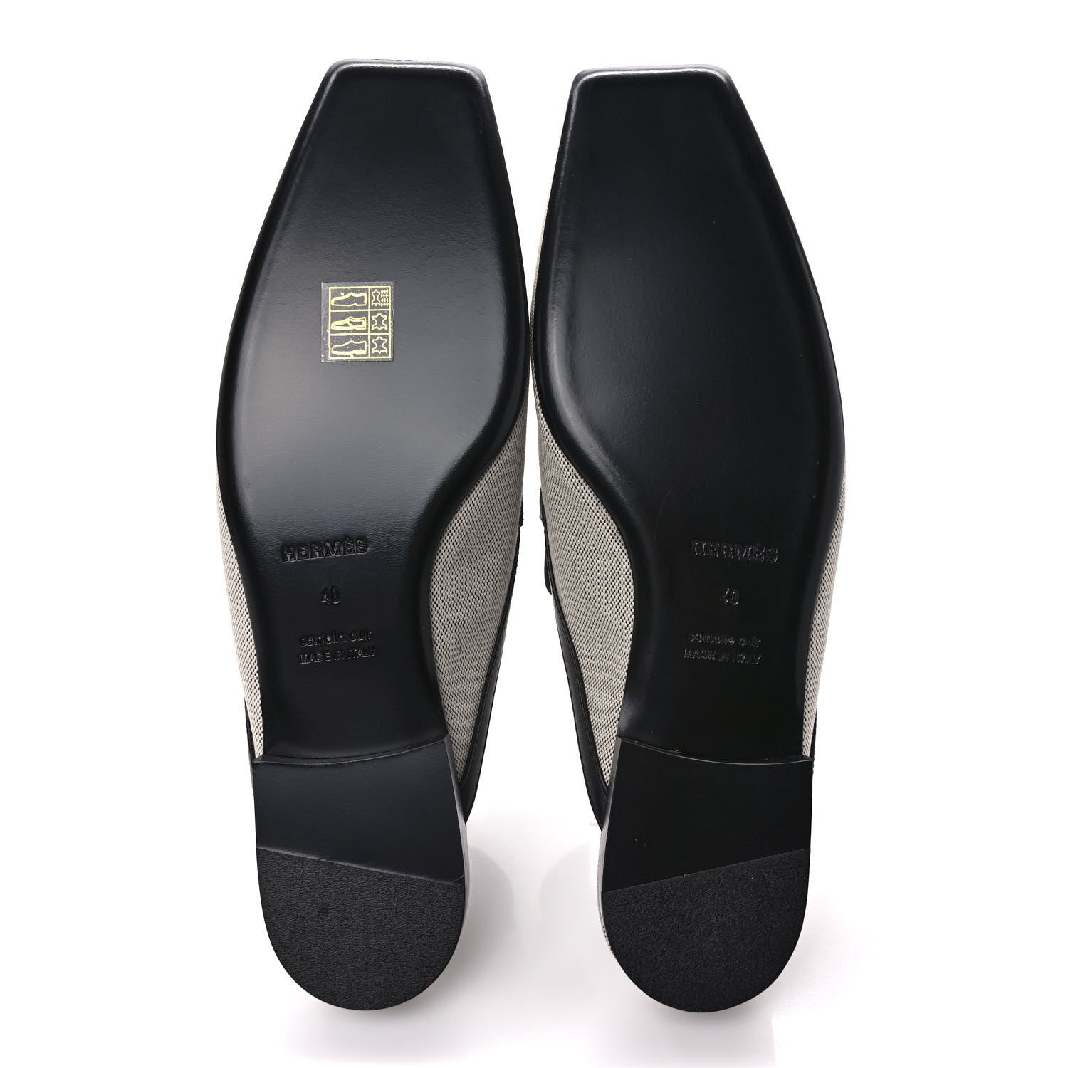 Hermes Canvas Calfskin Womens Groupie Mules 40 Prunoir Black 4 of 7
