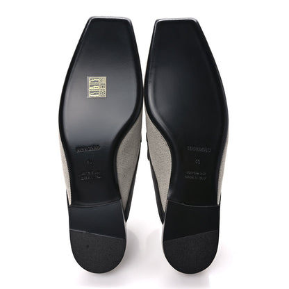Hermes Canvas Calfskin Womens Groupie Mules 40 Prunoir Black 4 of 7