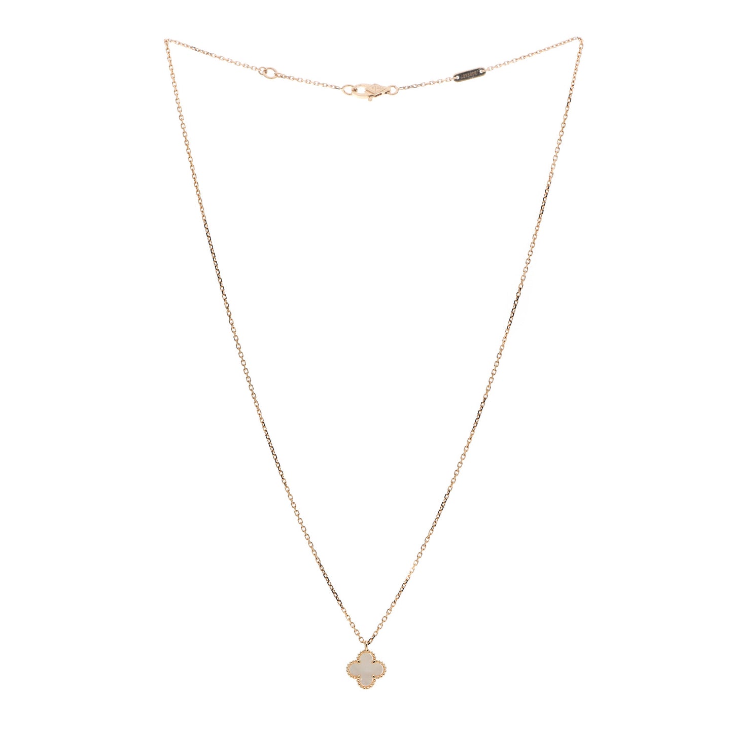 18K Yellow Gold Mother of Pearl Sweet Alhambra Pendant Necklace
