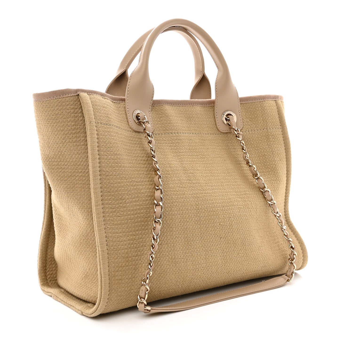 Mixed Fibers Small Deauville Tote Beige
