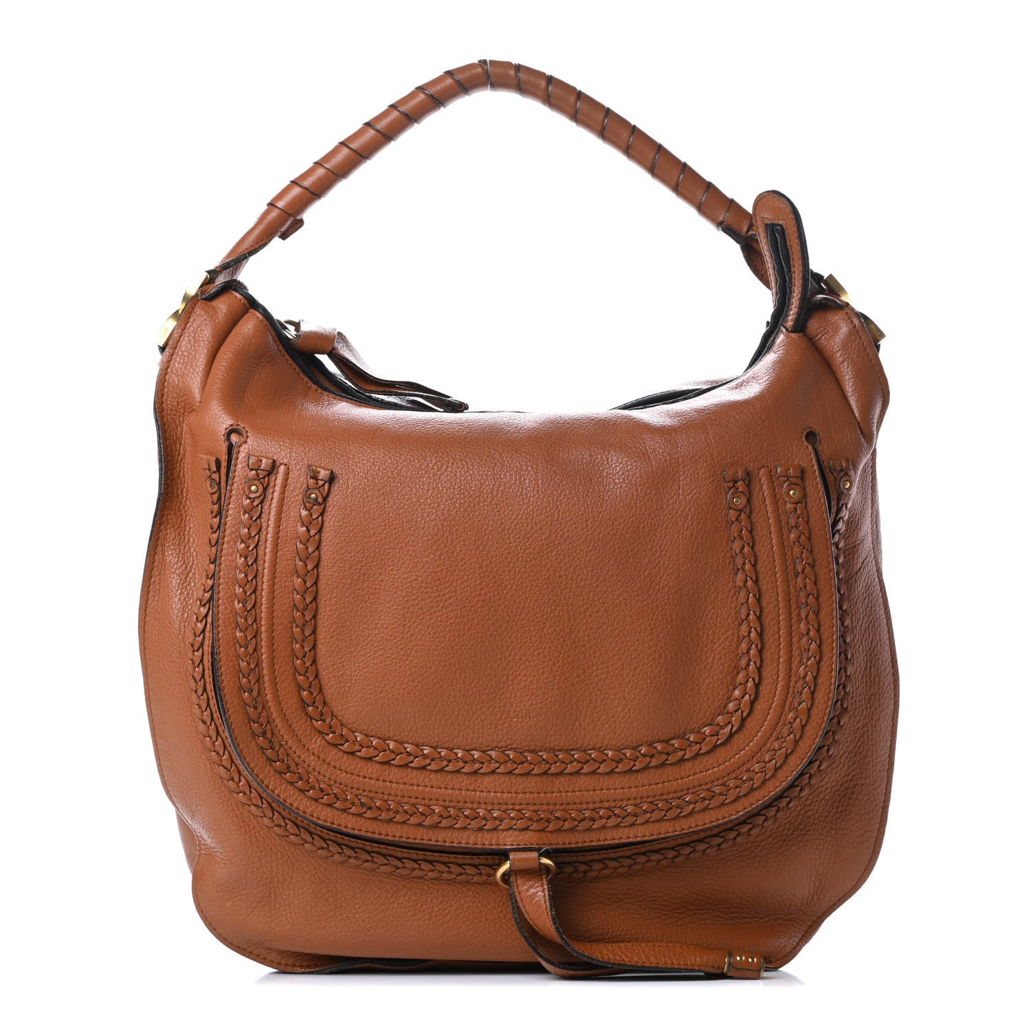 Chloe Calfskin Braided Large Marcie Hobo Caramel 1 of 19
