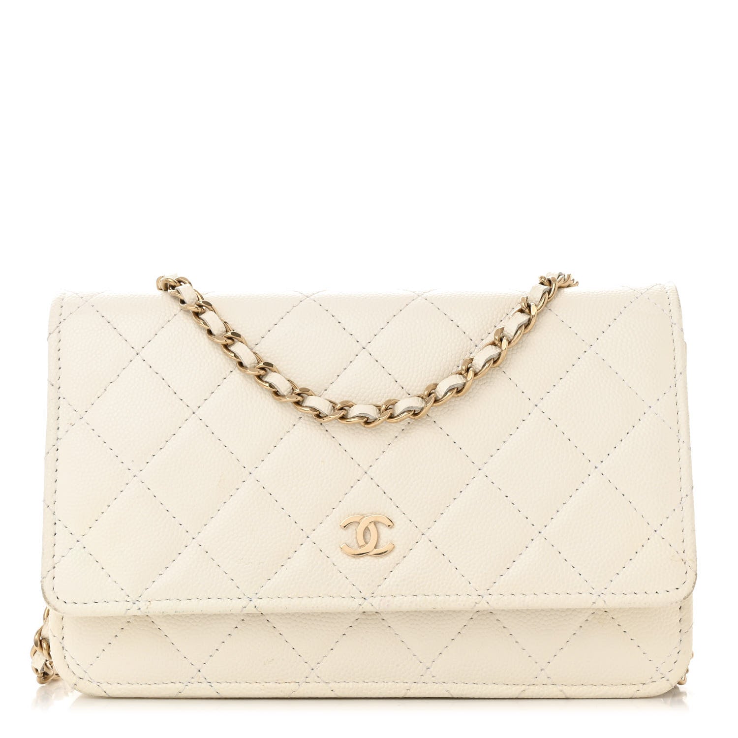 Chanel Caviar Quilted Wallet on Chain WOC White 1 of 14