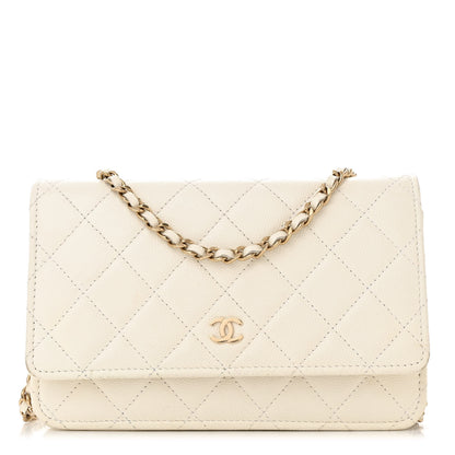 Chanel Caviar Quilted Wallet on Chain WOC White 1 of 14
