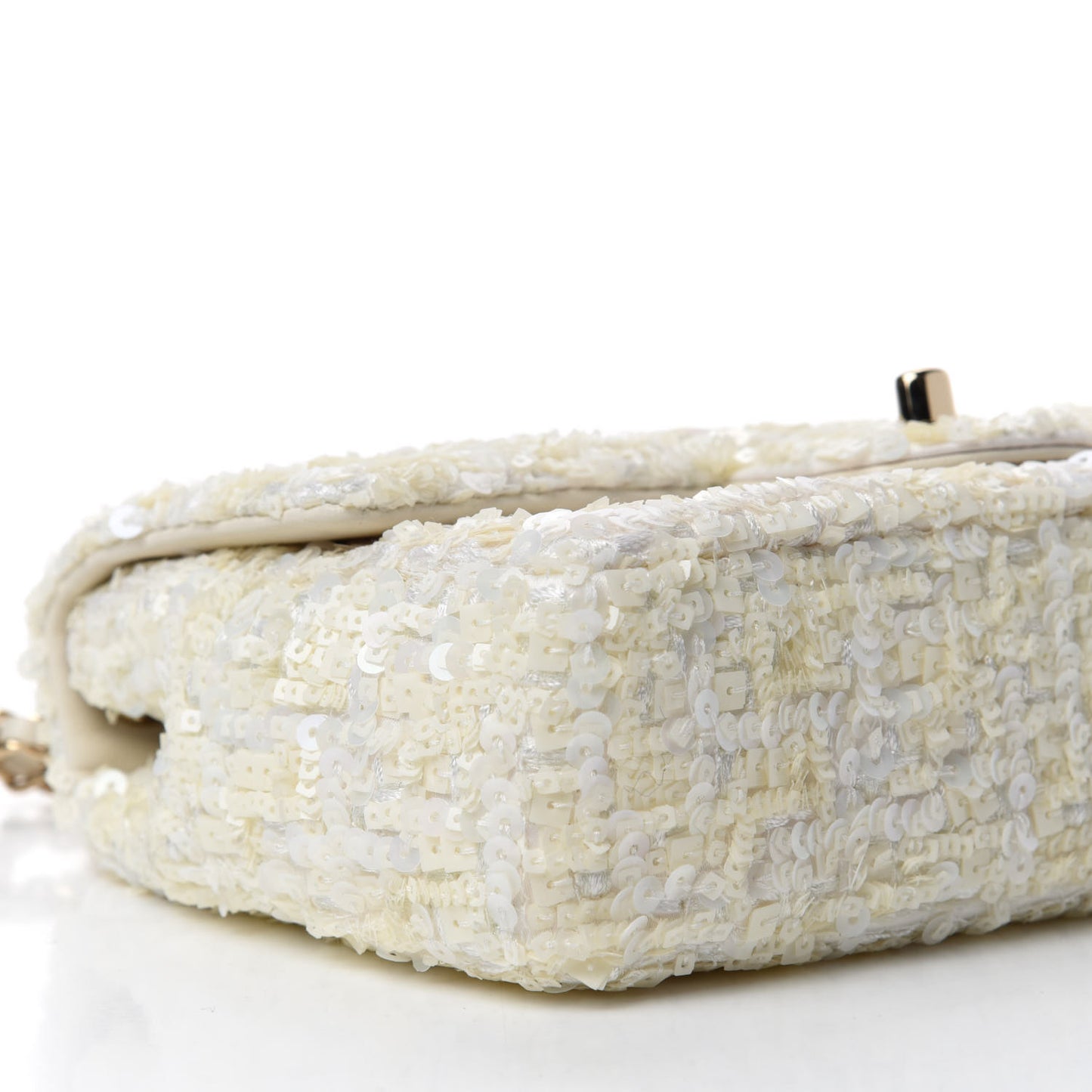 Sequin Mini Rectangular Flap White