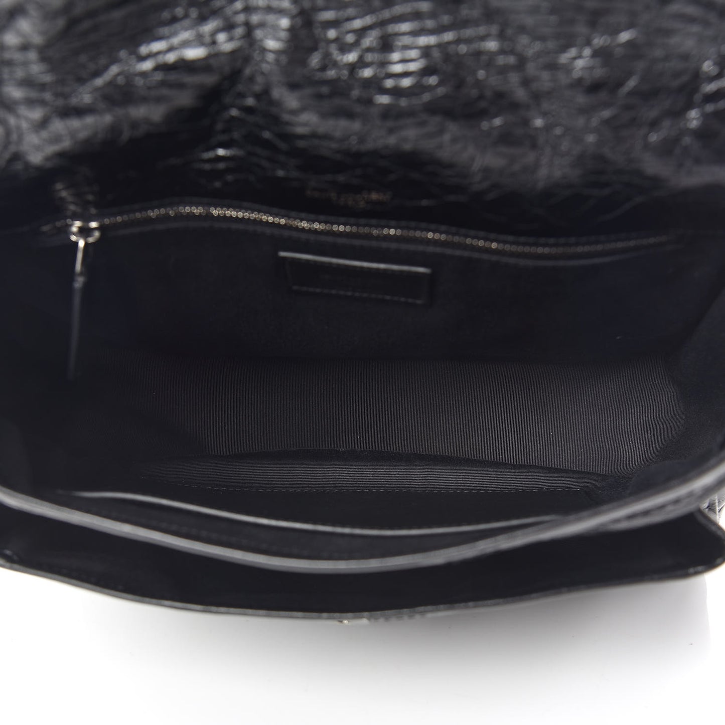 Crinkled Calfskin Matelasse Monogram Medium Niki Chain Satchel Black