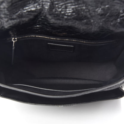 Saint Laurent Crinkled Calfskin Matelasse Monogram Medium Niki Chain Satchel Black 5 of 10