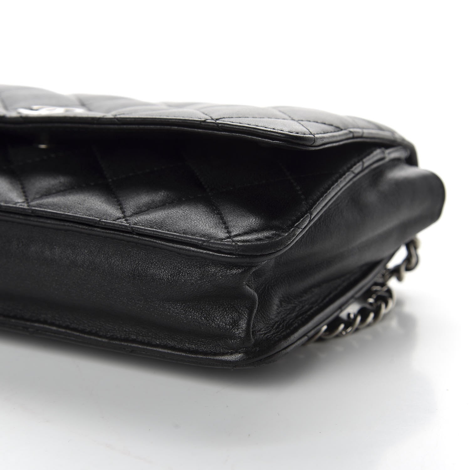 Chanel Lambskin Quilted Wallet On Chain WOC Black 10 of 11