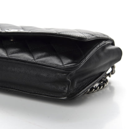 Chanel Lambskin Quilted Wallet On Chain WOC Black 10 of 11