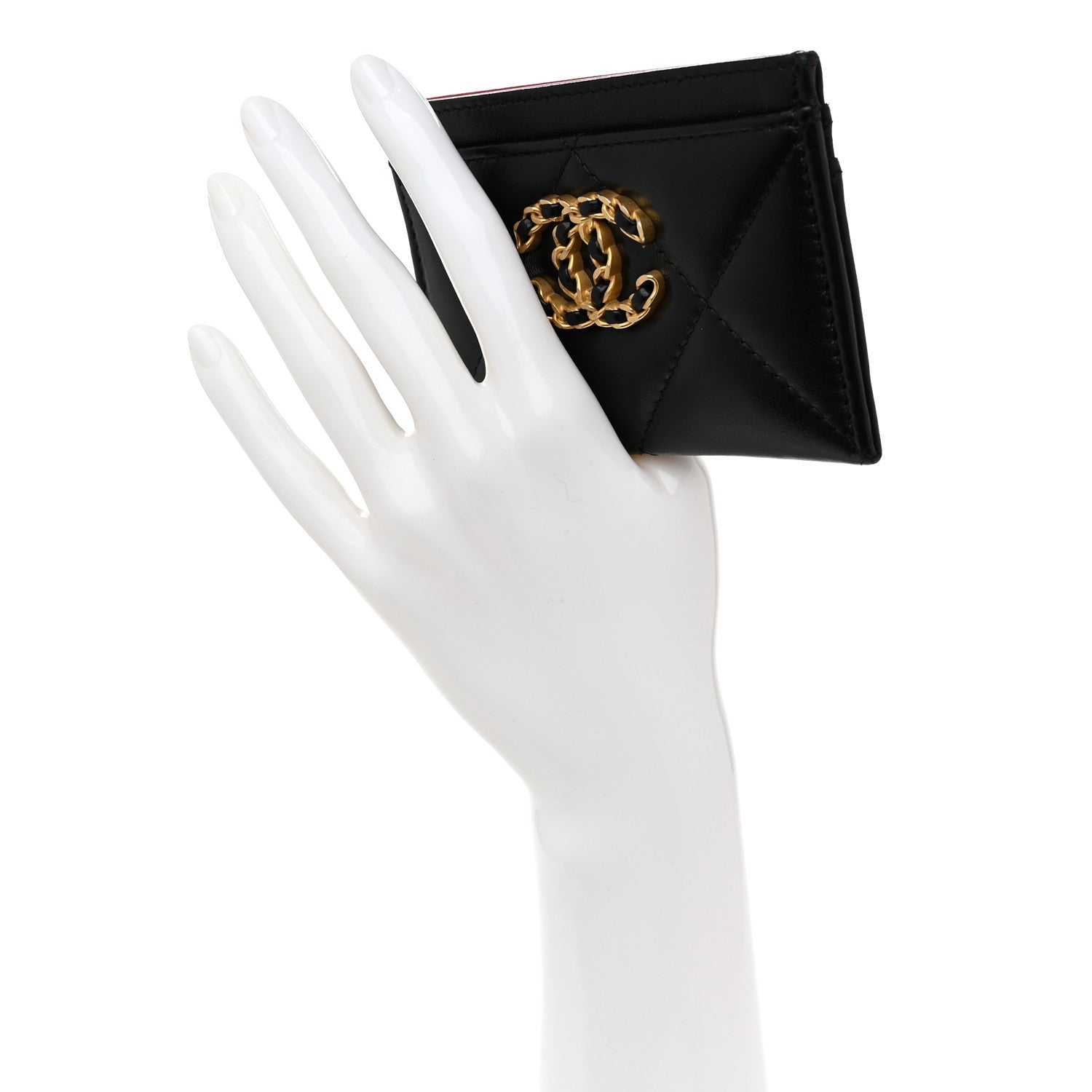 Chanel Lambskin Quilted Chanel 19 Card Holder Black 2 of 9