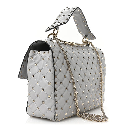Valentino Garavani Nappa Large Rockstud Spike Shoulder Bag Pastel Grey 3 of 10