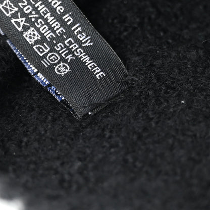 Chanel Cashmere Silk CC Beanie Hat Black White 6 of 6