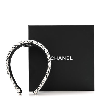 Chanel Tweed Sequin Headband White Black 7 of 7