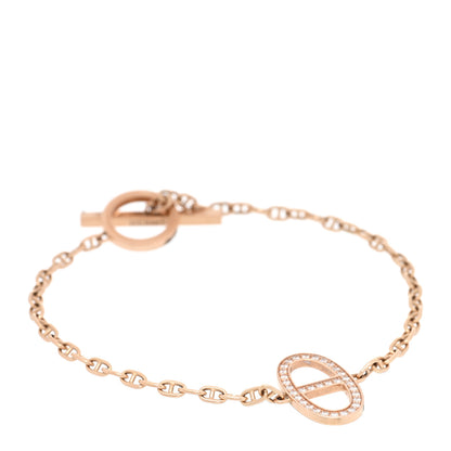 Hermes 18K Rose Gold Diamond Chaine D'Ancre Contour Bracelet SH 1 of 3