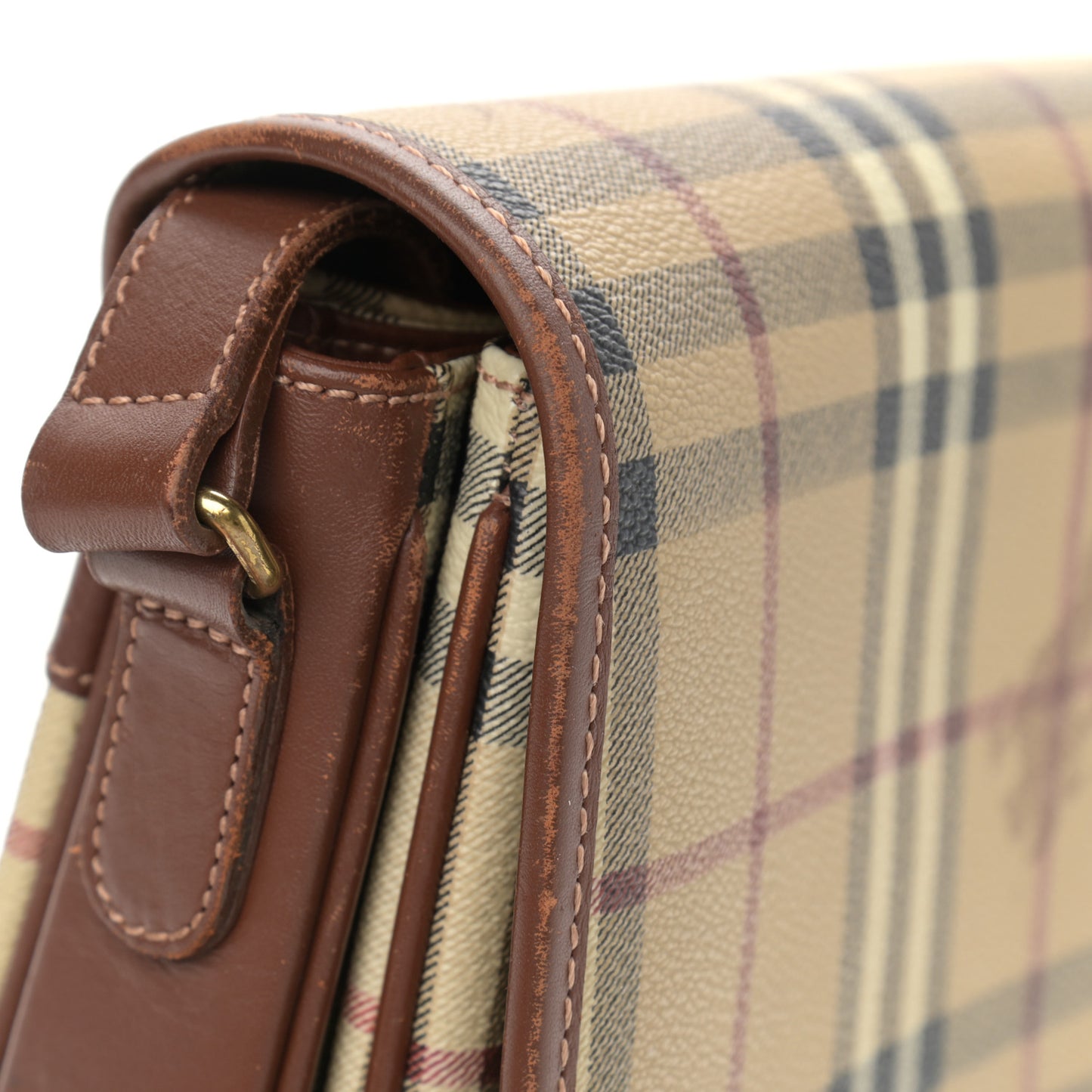 Haymarket Check Crossbody Messenger Bag Tan