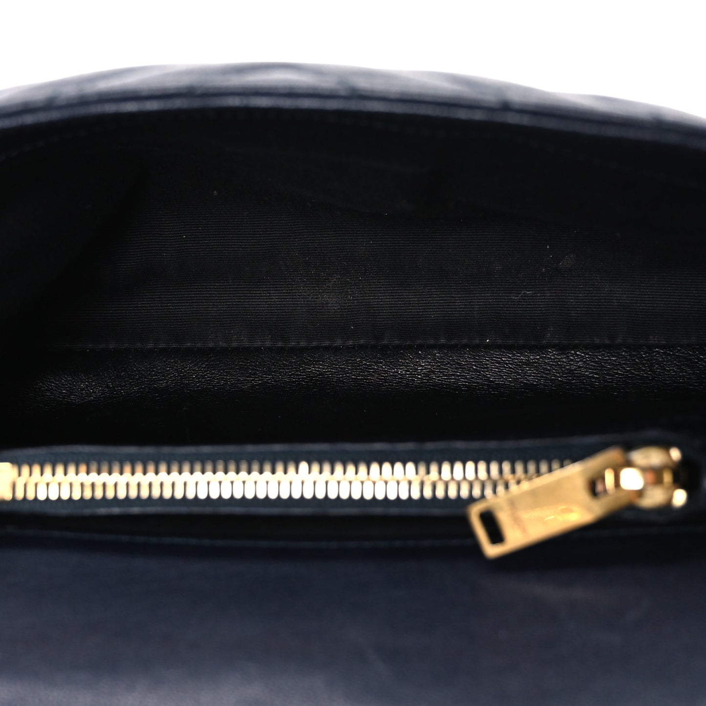Sheepskin Matelasse Chevron Monogram Medium College Bag Deep Marine