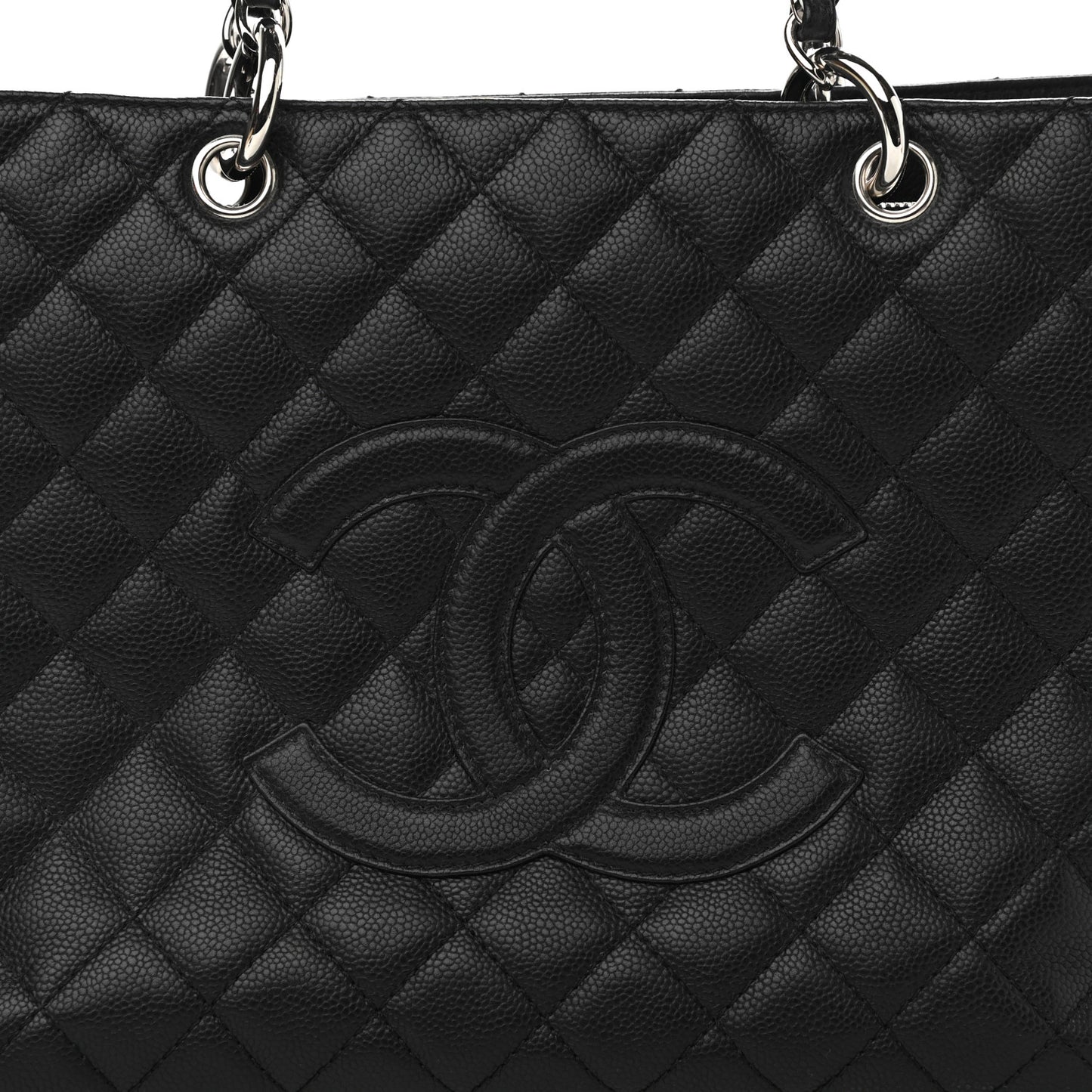 Caviar Quilted Grand Shopping Tote GST Black