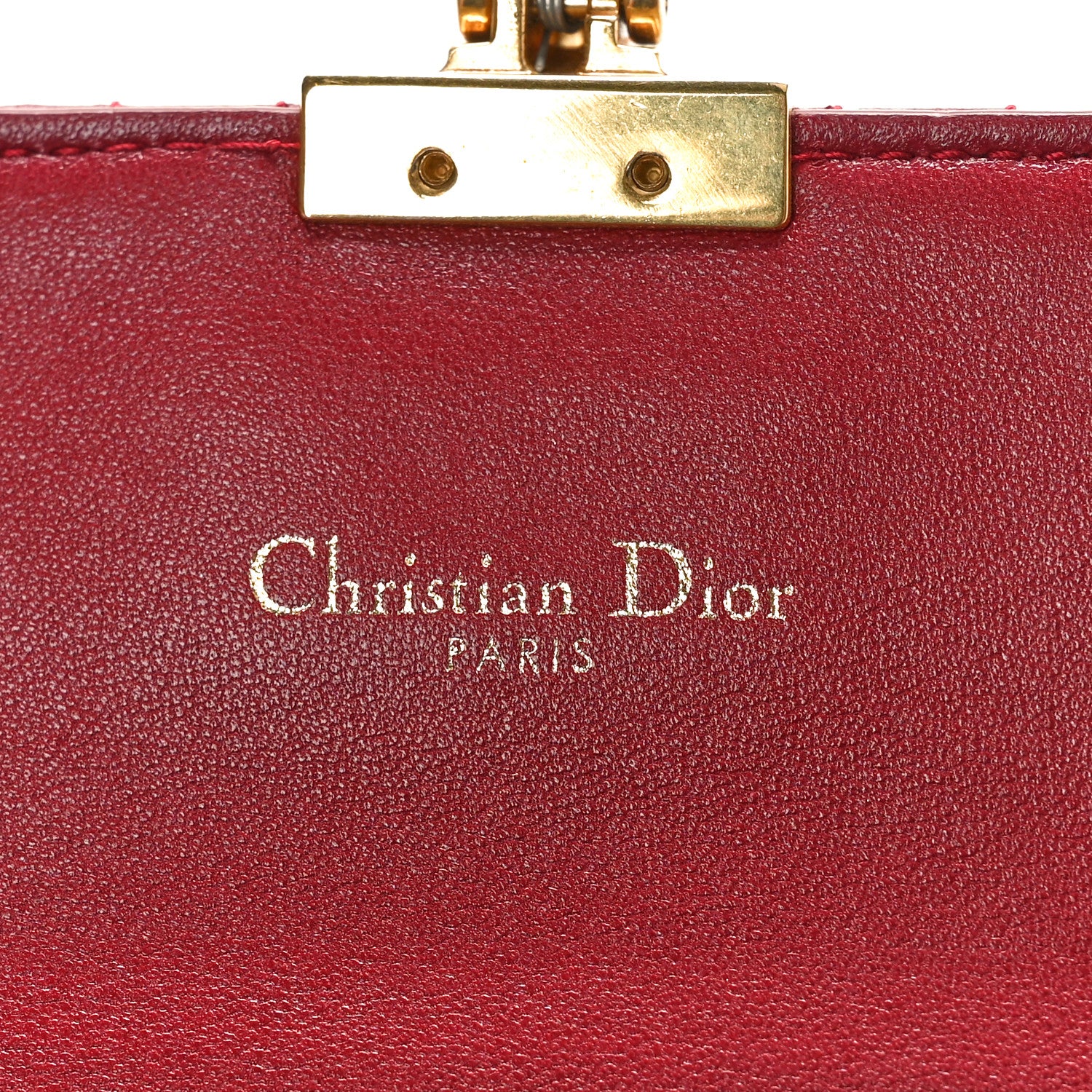 Christian Dior DIOR Lambskin Cannage Dioraddict Wristlet Clutch Red 7 of 10