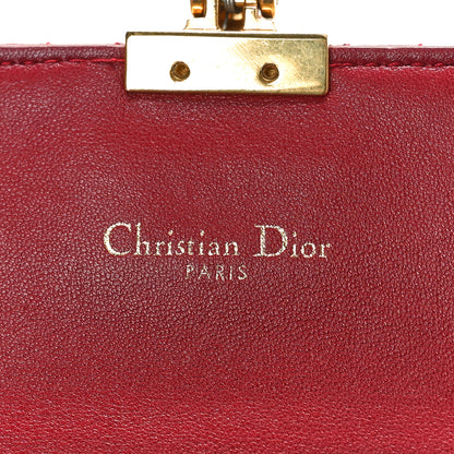 Christian Dior DIOR Lambskin Cannage Dioraddict Wristlet Clutch Red 7 of 10
