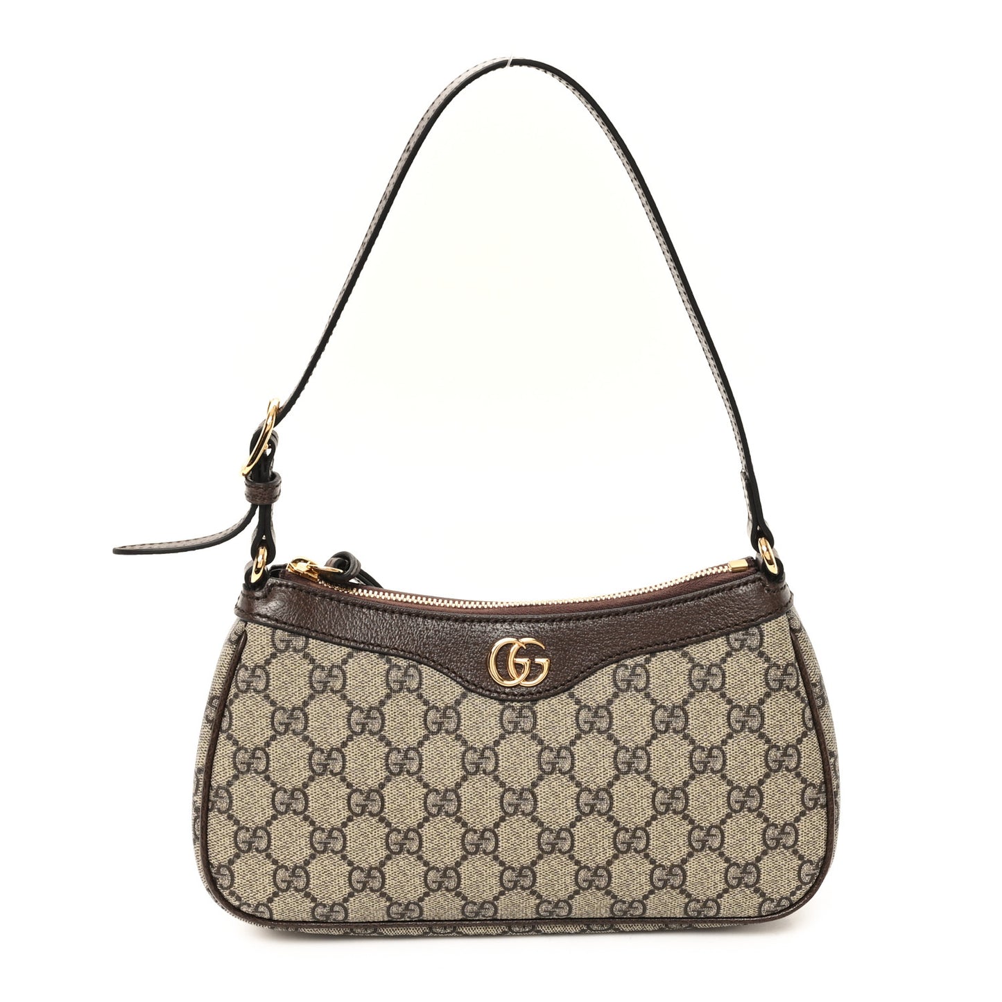 GG Supreme Monogram Textured Dollar Calfskin Small Ophidia Hobo Beige Ebony New Acero