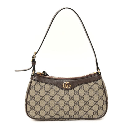 Gucci GG Supreme Monogram Textured Dollar Calfskin Small Ophidia Hobo Beige Ebony New Acero 1 of 11
