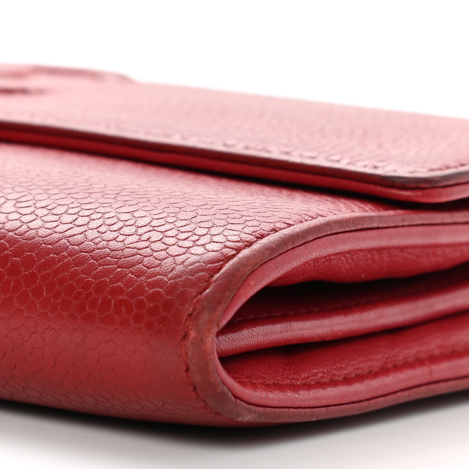 Chanel Caviar Timeless CC Large Gusset Flap Wallet Light Red 10 of 14