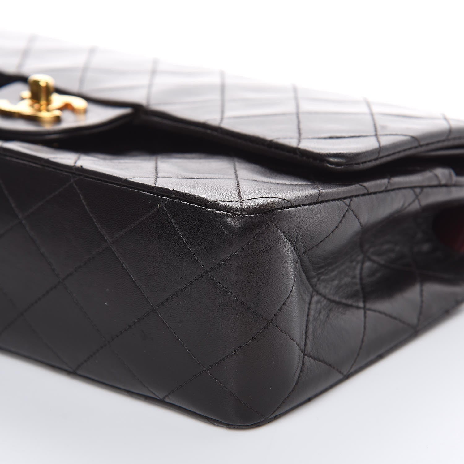 Chanel Lambskin Quilted Medium Double Flap Black 10 of 17