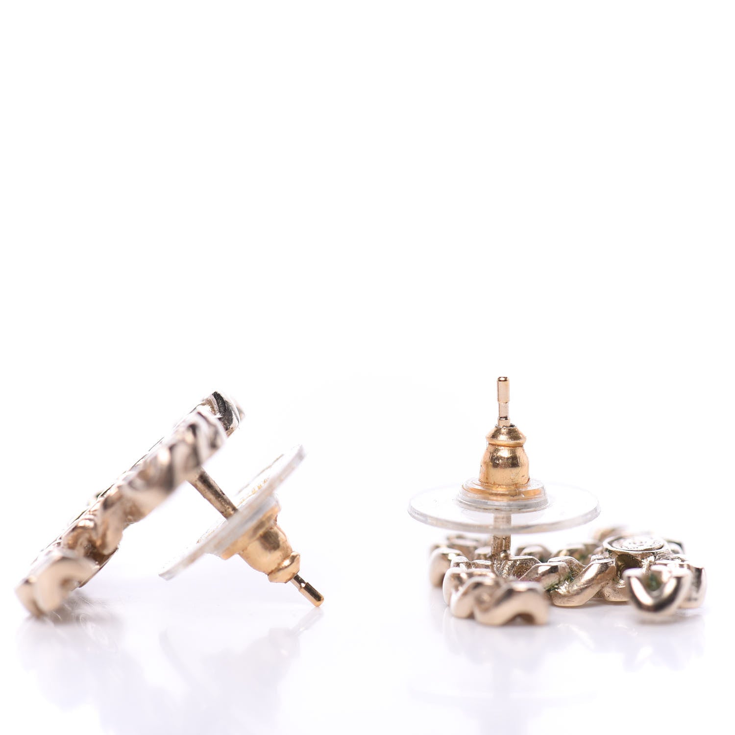 Chanel CC Chain Link Earrings Light Gold 5 of 5