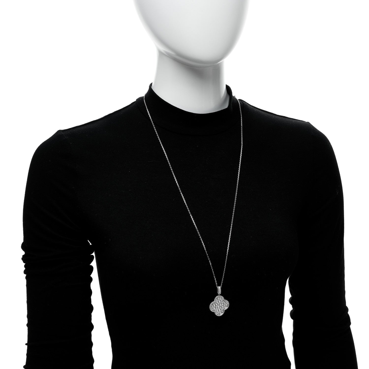 Van Cleef & Arpels 18K White Gold Diamond Magic Alhambra Long Necklace 3 of 5
