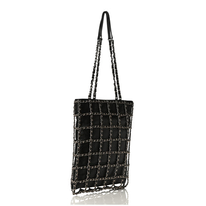 Chanel Lambskin Large Shopping Chain Tote Black 3 of 13