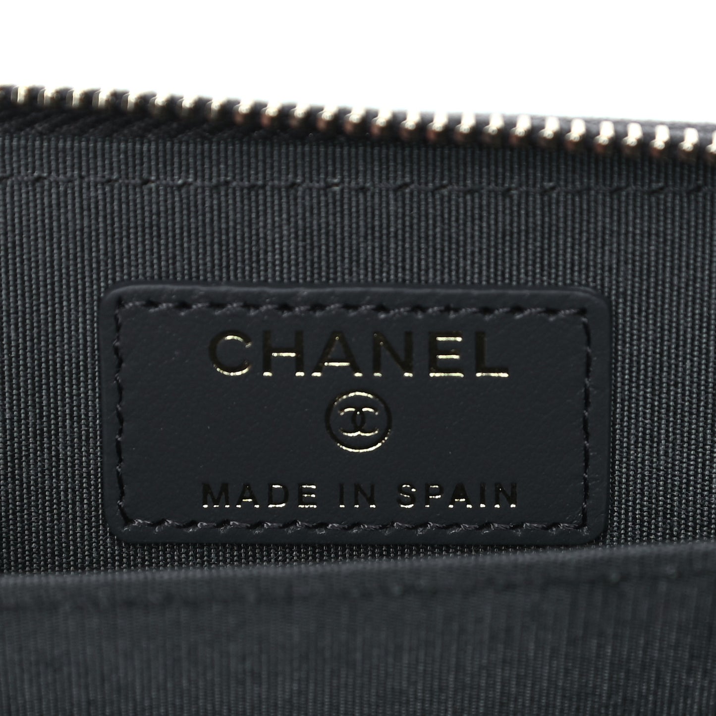 Lambskin Quilted Chanel 19 Zip Around Coin Purse Wallet Dark Grey