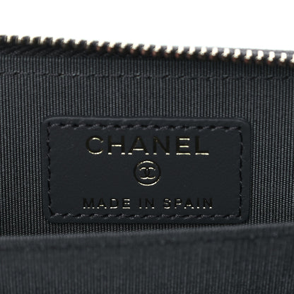 Chanel Lambskin Quilted Chanel 19 Zip Around Coin Purse Wallet Dark Grey 6 of 9