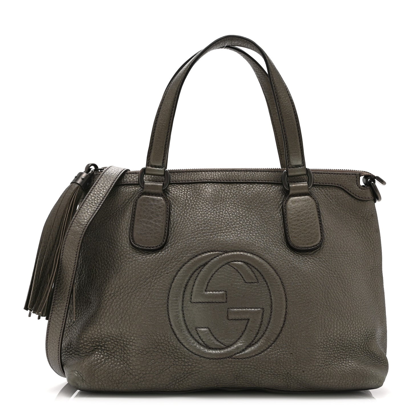 Metallic Cellarius Calfskin Small Soho Top Handle Satchel Sasso
