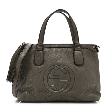 Gucci Metallic Cellarius Calfskin Small Soho Top Handle Satchel Sasso 1 of 15