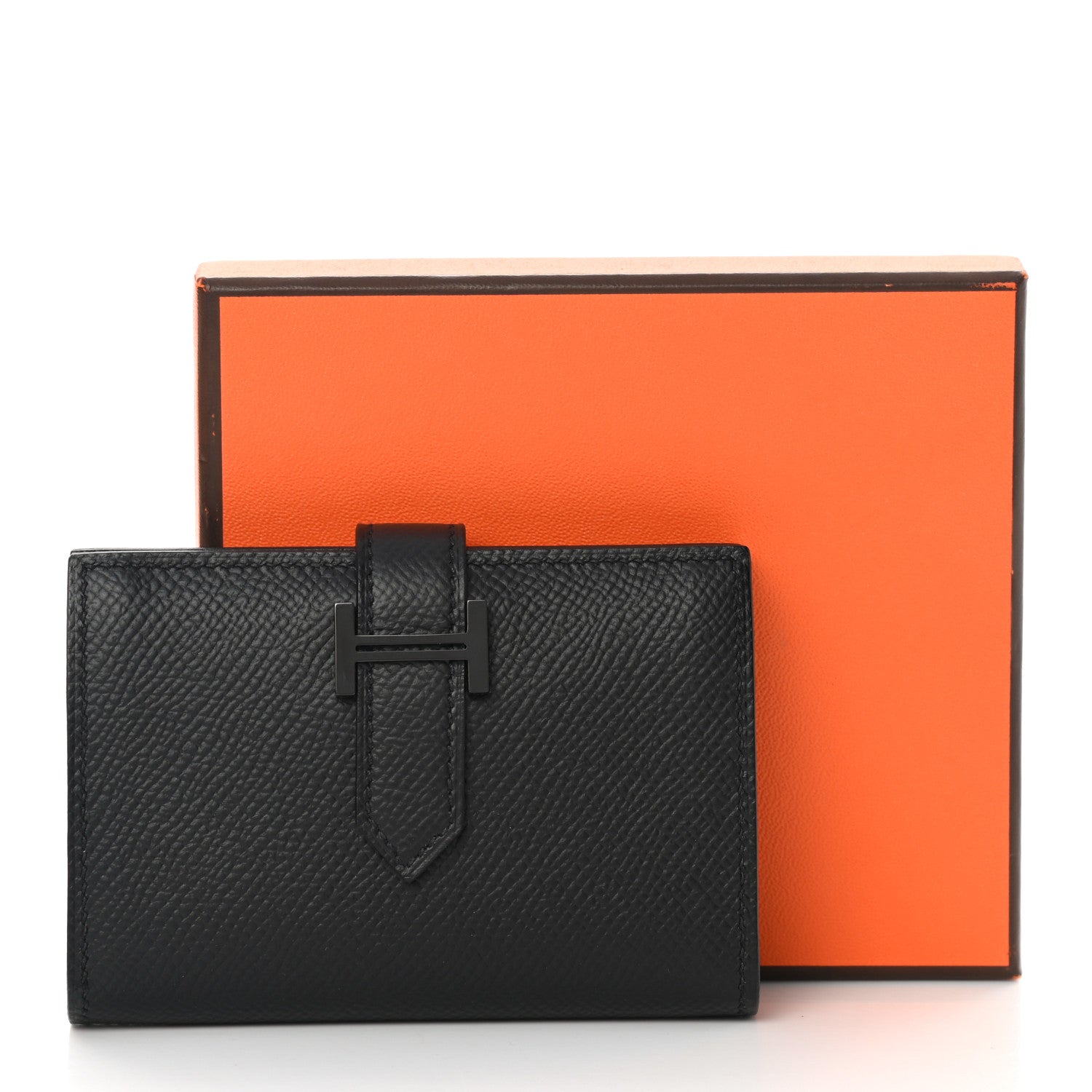 Hermes Epsom Monochrome Bearn Card Holder Wallet Black 8 of 8