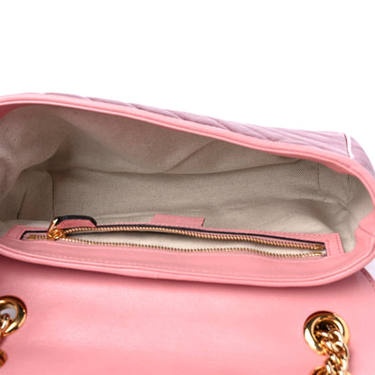 Gucci Azalea Calfskin Enamel Matelasse Diagonal Small Torchon GG Marmont Shoulder Bag New Cherry Red Wild Rose 5 of 9