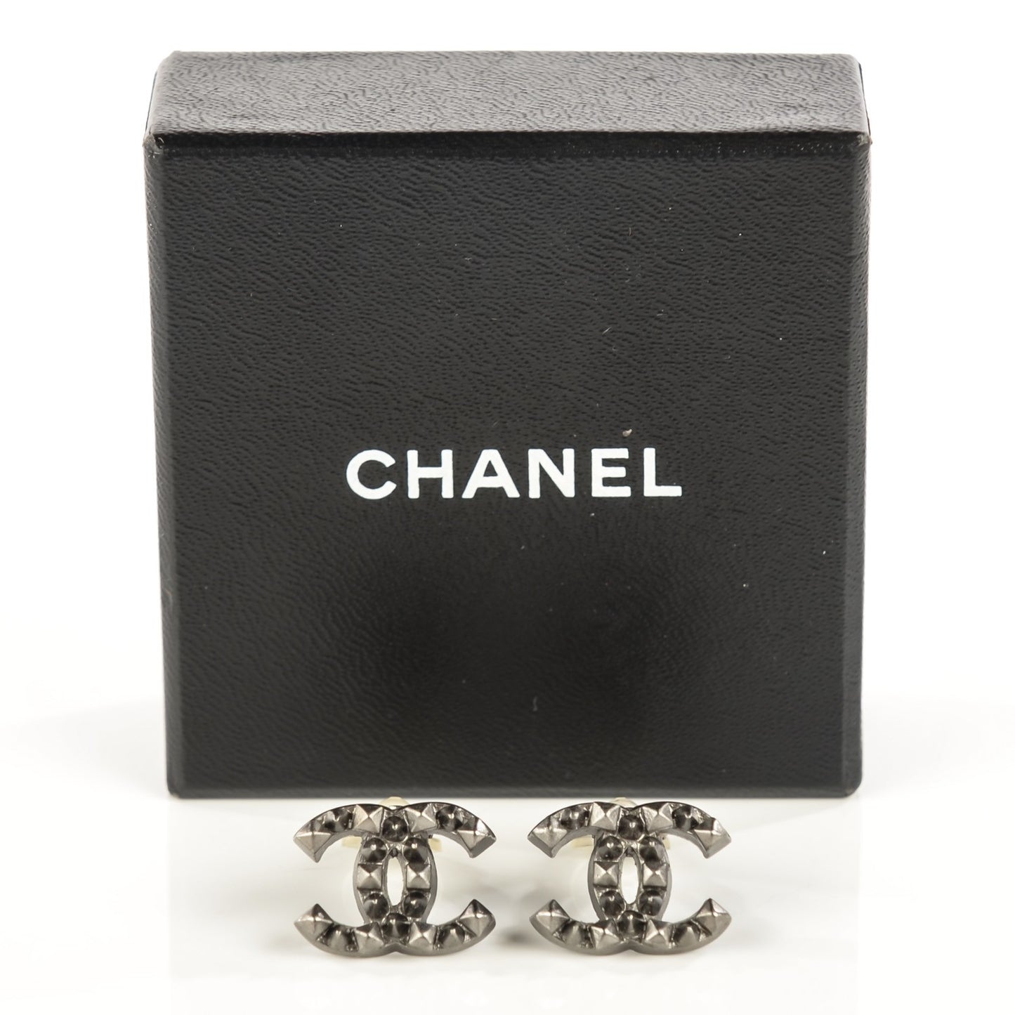Ruthenium CC Spike Clip On Earrings