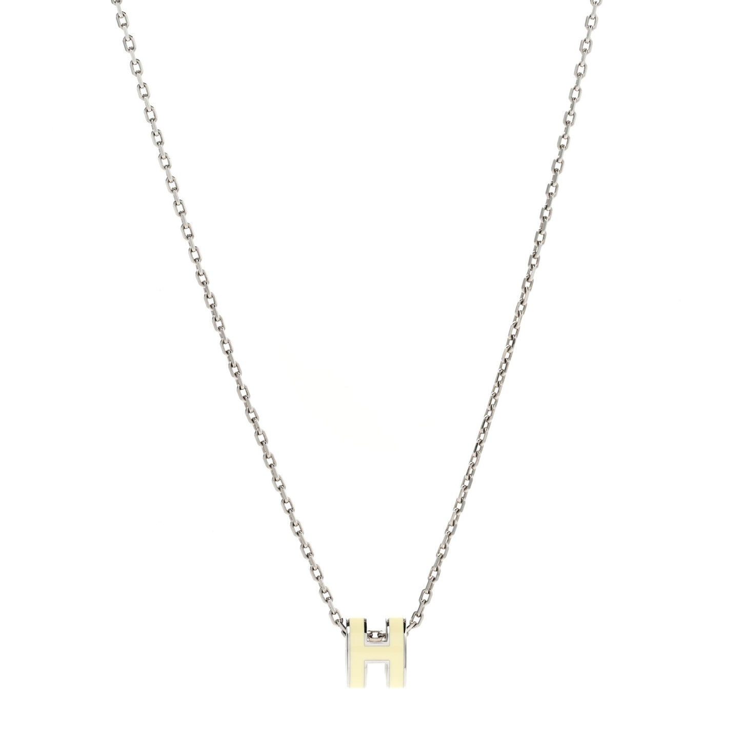 Palladium Mini Pop H Pendant Necklace Jaune Soufre Pale