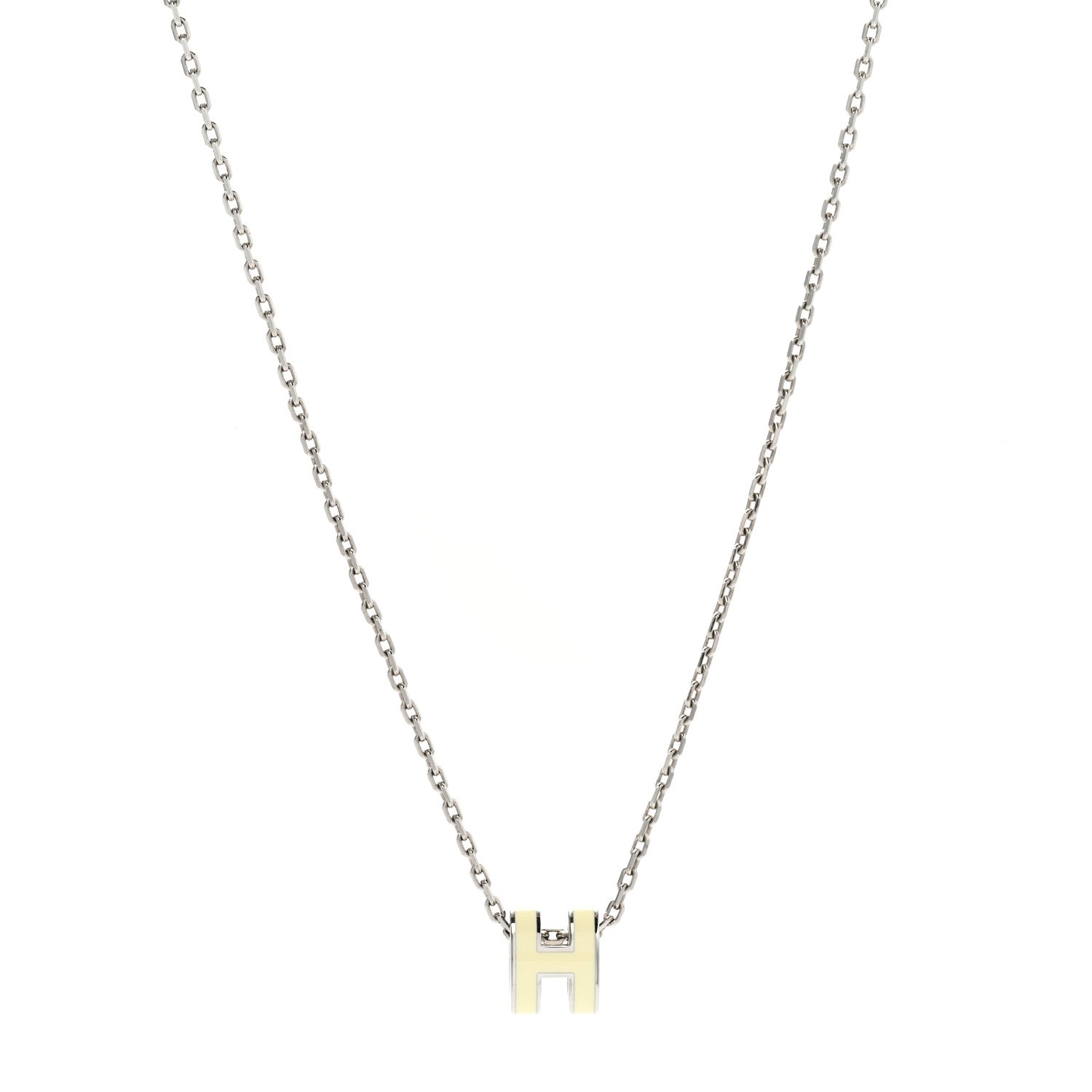 Hermes Palladium Mini Pop H Pendant Necklace Jaune Soufre Pale 1 of 6