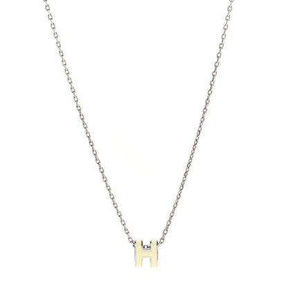 Hermes Palladium Mini Pop H Pendant Necklace Jaune Soufre Pale 1 of 6