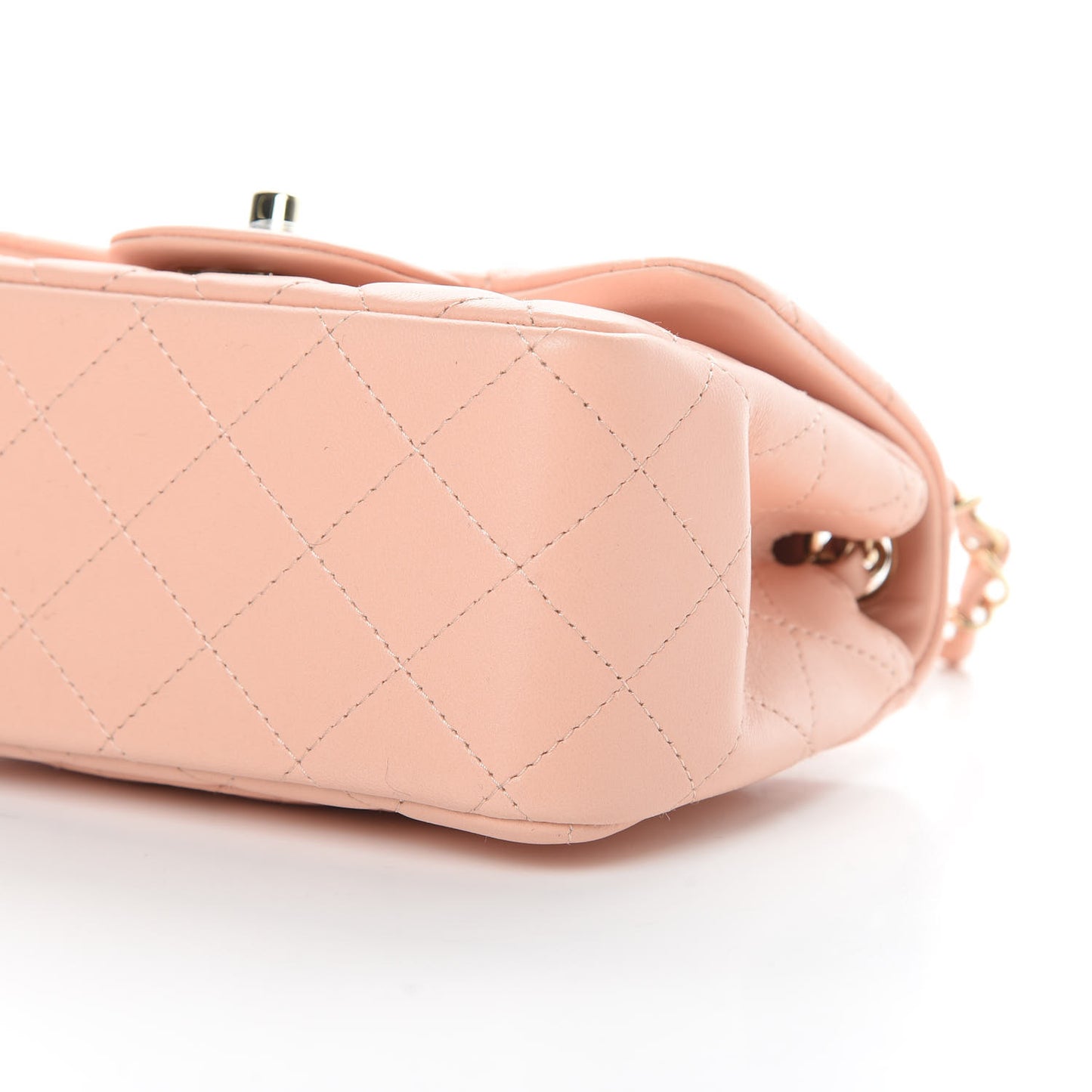 Lambskin Quilted Mini Square Flap Light Pink