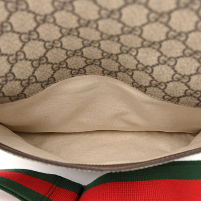 Gucci GG Supreme Monogram Web Neo Vintage Double Flap Messenger Bag Beige New Acero 6 of 11