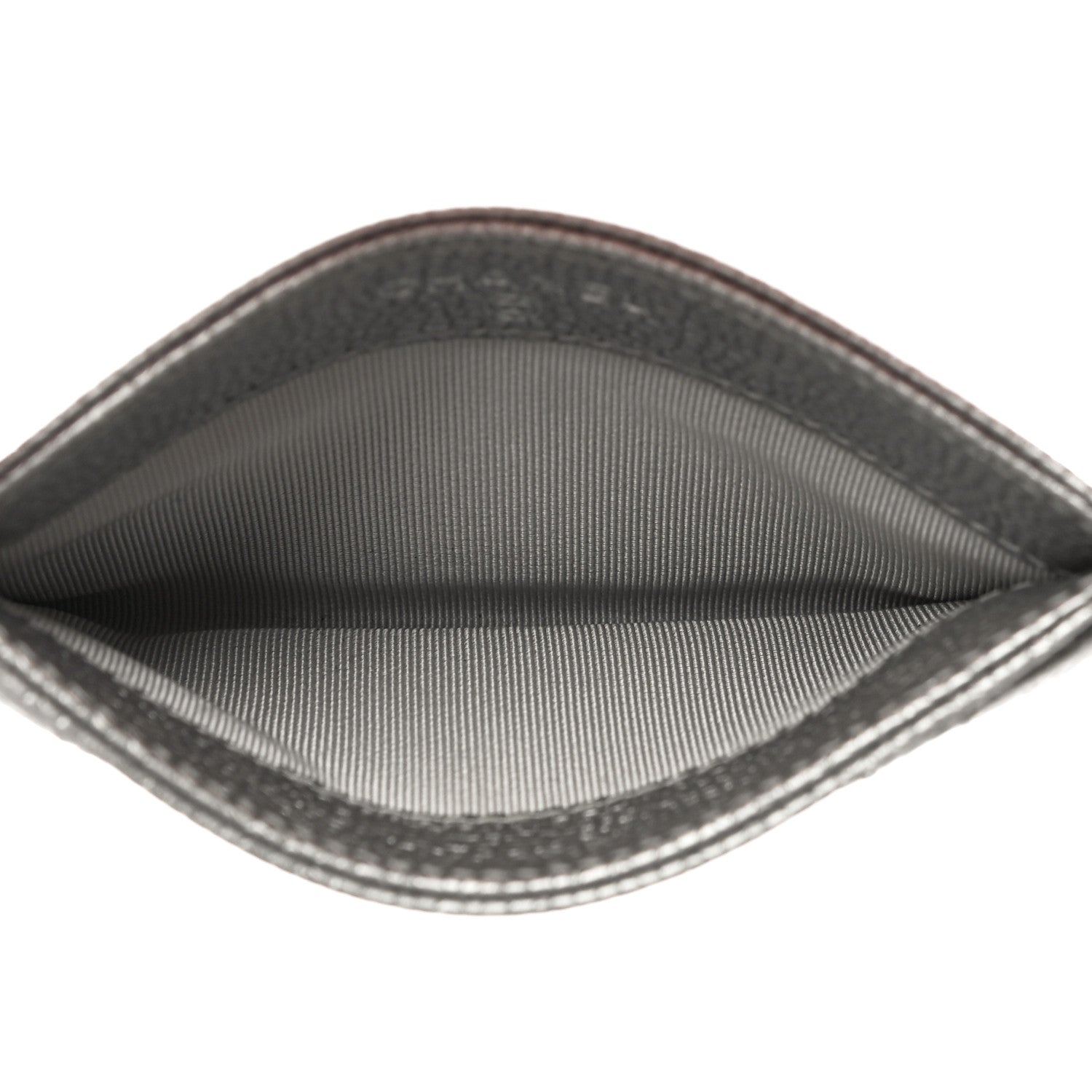 Chanel Metallic Caviar Quilted Card Holder Silver 5 of 11